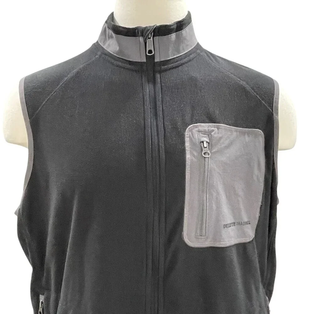 Duluth Trading Mens XL Black Fleece Vest True Grid Outdoor Workwear Hiking Zip - Picture 7 of 13